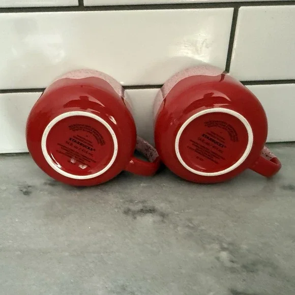 Starbucks Pink Sprinkle Drip Mug Set of 2 | Valentine's Day | 14 oz Ceramic Mugs - Picture 6 of 9